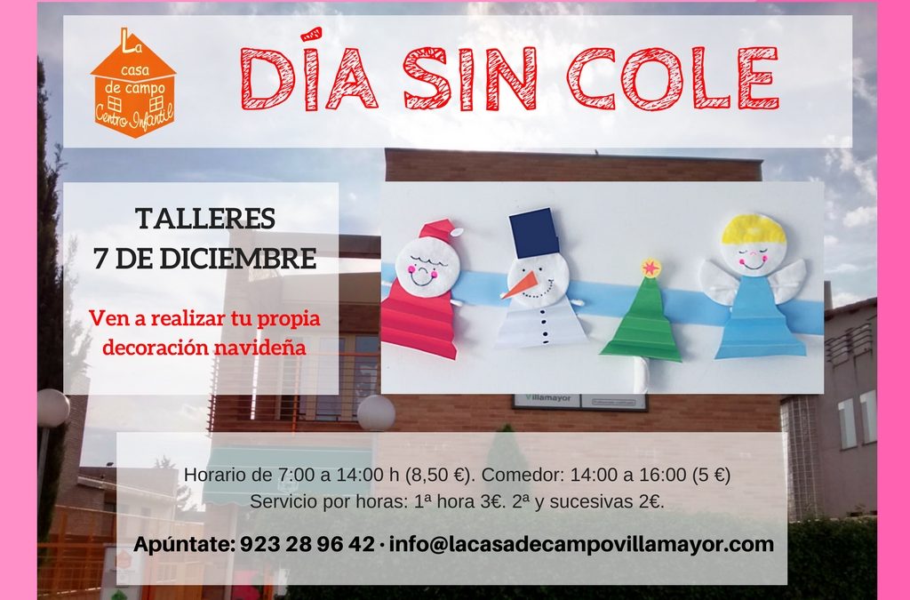 Talleres el día sin cole 7 de diciembre